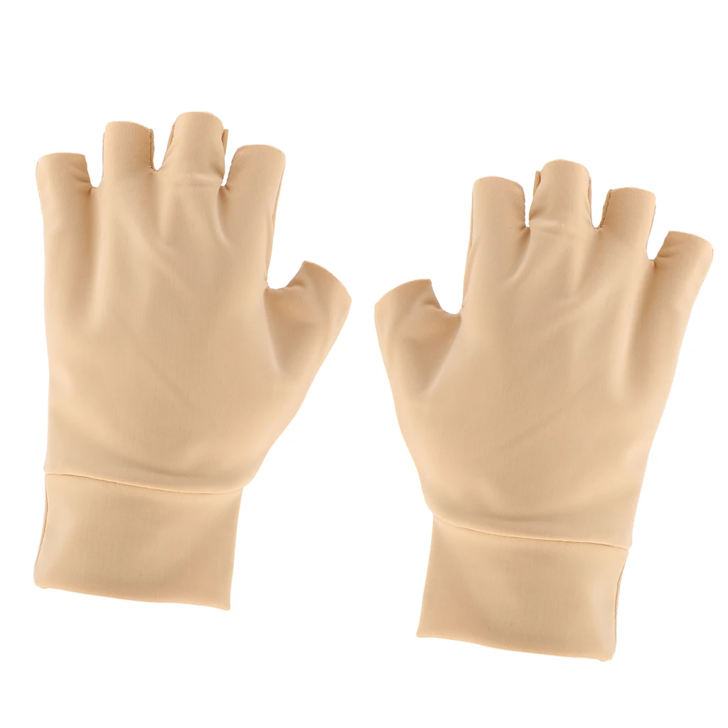 

1 Pair of Comfortable Anti Arthritis Compression Gloves Fingerless Mitts for Women Men