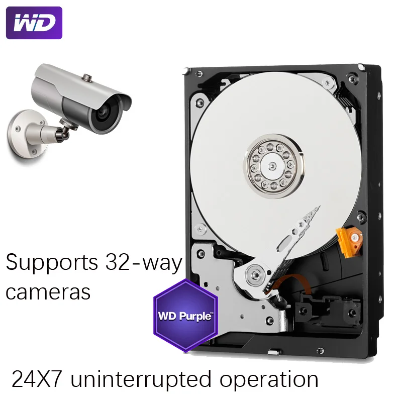Диск Жесткий WD PURPLE для системы видеонаблюдения 3 ТБ SATA III 64 м 5 дюйма| |