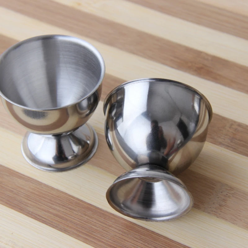 4pcs Soft Boiled Egg Cups Holder Tabletop Cup Kitchen Stainless Steel Tool Set