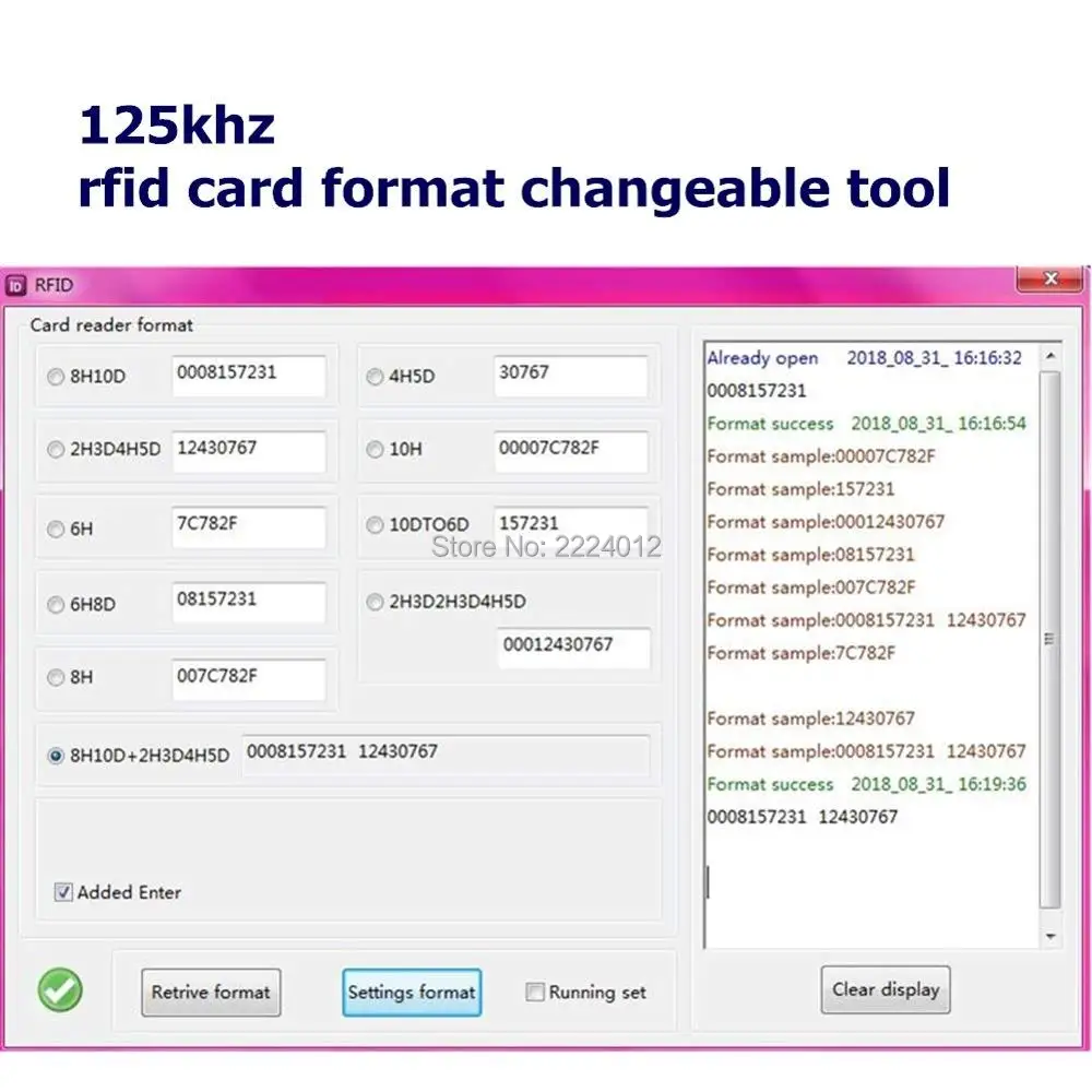 125 кГц RFID считыватель бесконтактных карт с 8H10D 2H3D4H5D формат сменный + 5 шт теги