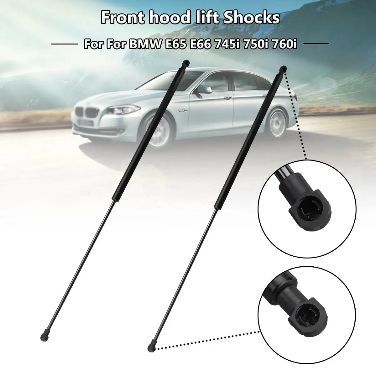 

2Pcs Car Front Bonnet Hood Lift Supports Struts Shocks 51238240596 For BMW E65 E66 745i 750i 760i