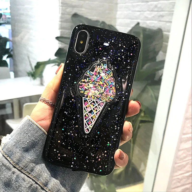Милый Блестящий цветной чехол LOVECOM для iPhone XS Max XR 6 6S Plus мягкая задняя крышка из ТПУ