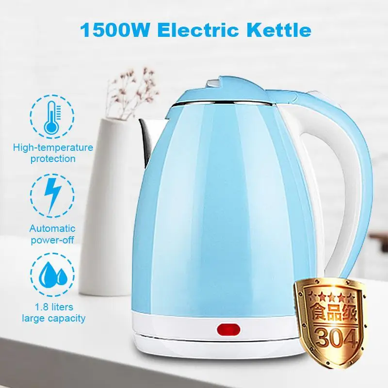 

1.8L 1500W Electric Kettle Water Heater Boiler Stainless Steel Cordless Tea Kettle Fast Boil Auto Shut-Off Boil Dry Protection
