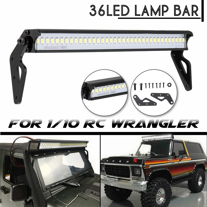 RC Car Roof LED Light Bar 36 LED Light Bar Bright Lamp With Installing RC Accessories For 110 RC Crawler Accessory LED light