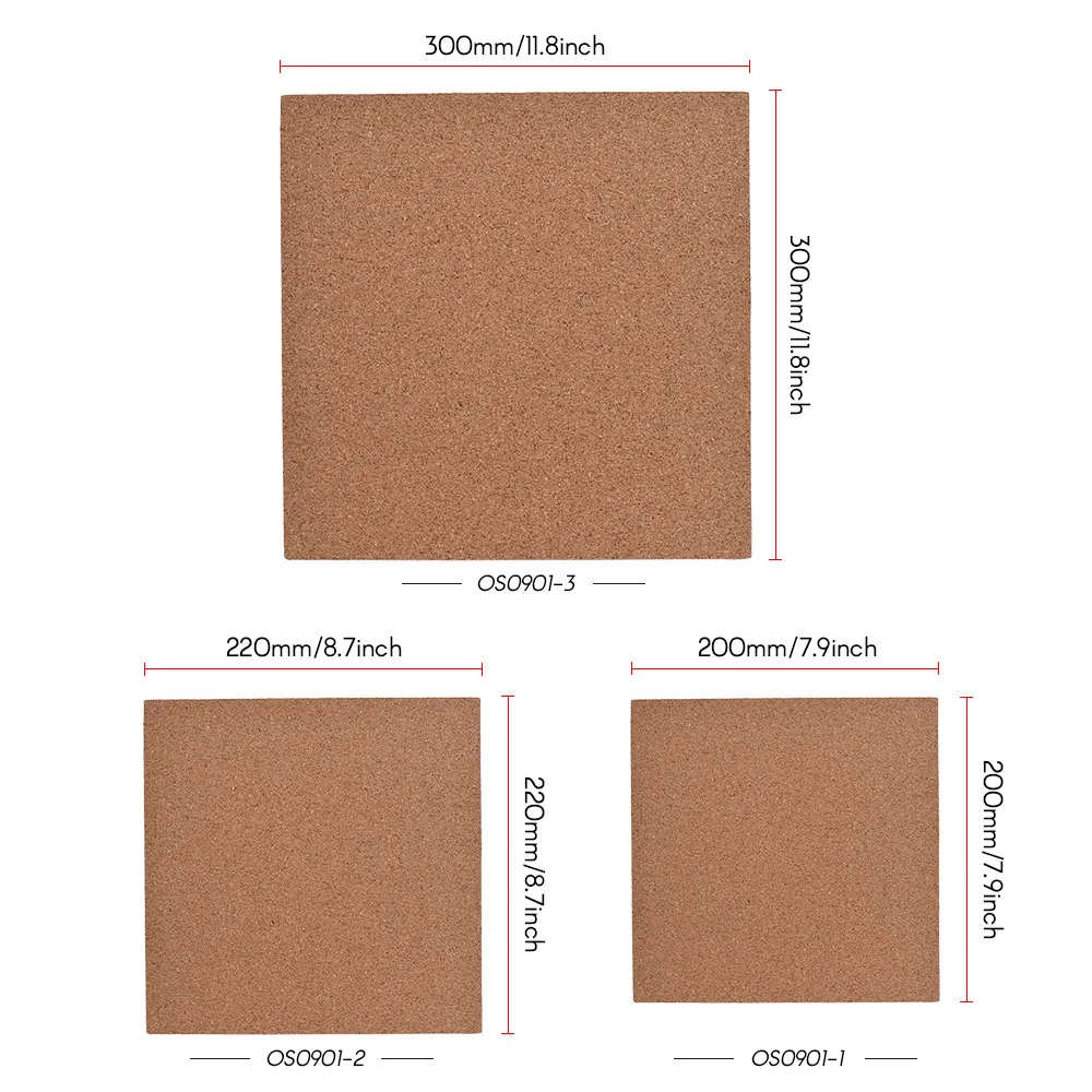

Heated Bed Cork Sheet with Adhesive Back Heat Preservation for 3D Printer Anet A6 A8 Creality CR-10 CR-10S WanHao i3
