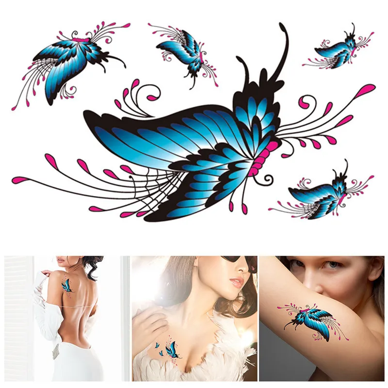 

2019 NEW Women's 3D Temporary Tattoo Sticker Waterproof Body Art Decals Sticker Fake tatoo Art Taty Butterfly Tattoo Sticker