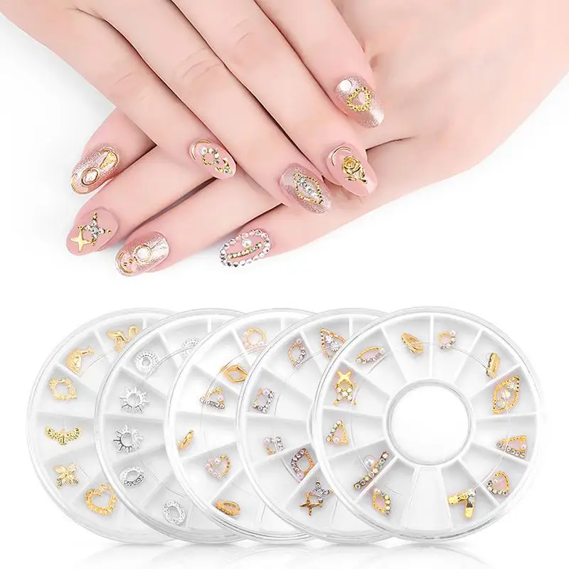 

New Nail Art Jewelry Nail Accessories Hollow Diamond Jewelry Set Disc Mixed Nail Drill Small And Easy To Carry Beauty Tools