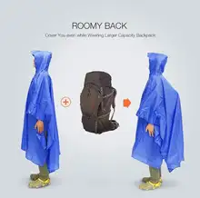3 In 1 Jas Hujan Poncho Tahan Air Multifungsi Hujan Outdoor Mantel Perlindungan Tikar Ransel Cover Perjalanan Poncho untuk Berkemah Di Luar Ruangan(China)