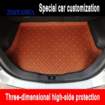 

ZHAOYANHUA Custom fit Car Trunk mats for Audi A6 C5 C6 C7 A4 B6 B7 B8 Q3 Q5 Q7 car styling carpet