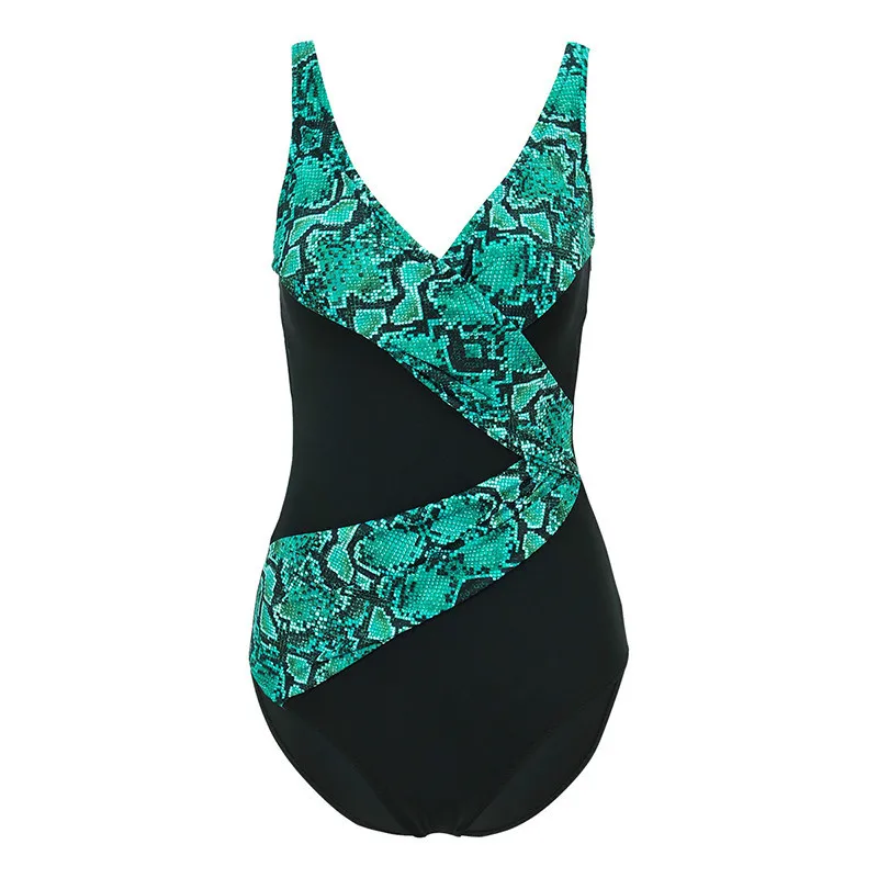 

Sexy Swimwear Women One Piece Swimsuit 2019 Plus Size Printed Halter Swimming Suit Maillot De Bain Femme Beach Wear Bathing Suit