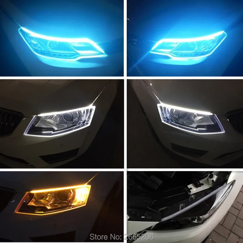 

2PCS Car LED Ultrathin Daytime Running Light Signal Light stickers for Jeep wrangler grand cherokee compass patriot accessories