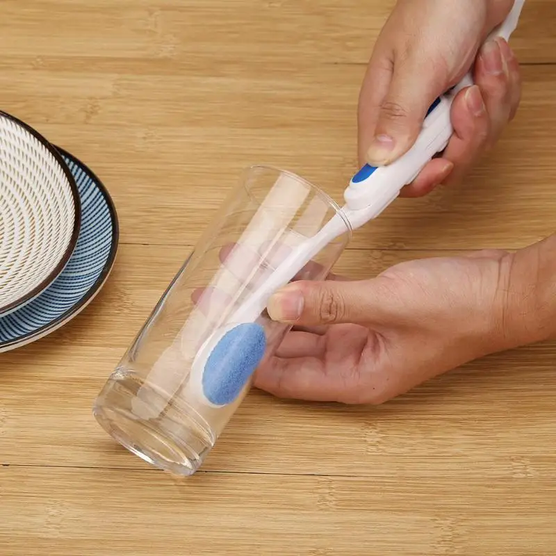 

Flexible Dish Brush Bottle Cup Glass Fiber Cleaner Brush For Washing Dishes Cleaning Bottle Brush Cleaning Tool With 2 Pcs Heads
