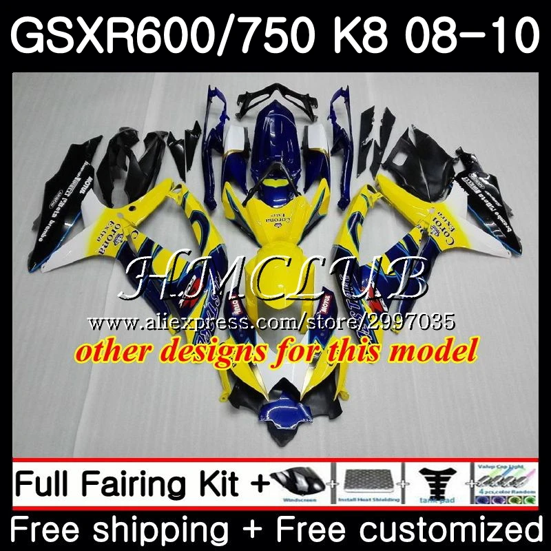 Корпус для SUZUKI GSXR 600 750 08 GSXR600 2008 2009 2010 29HC6 GSX R750 K8 GSXR750 09 10 Обтекатели Wine red hot