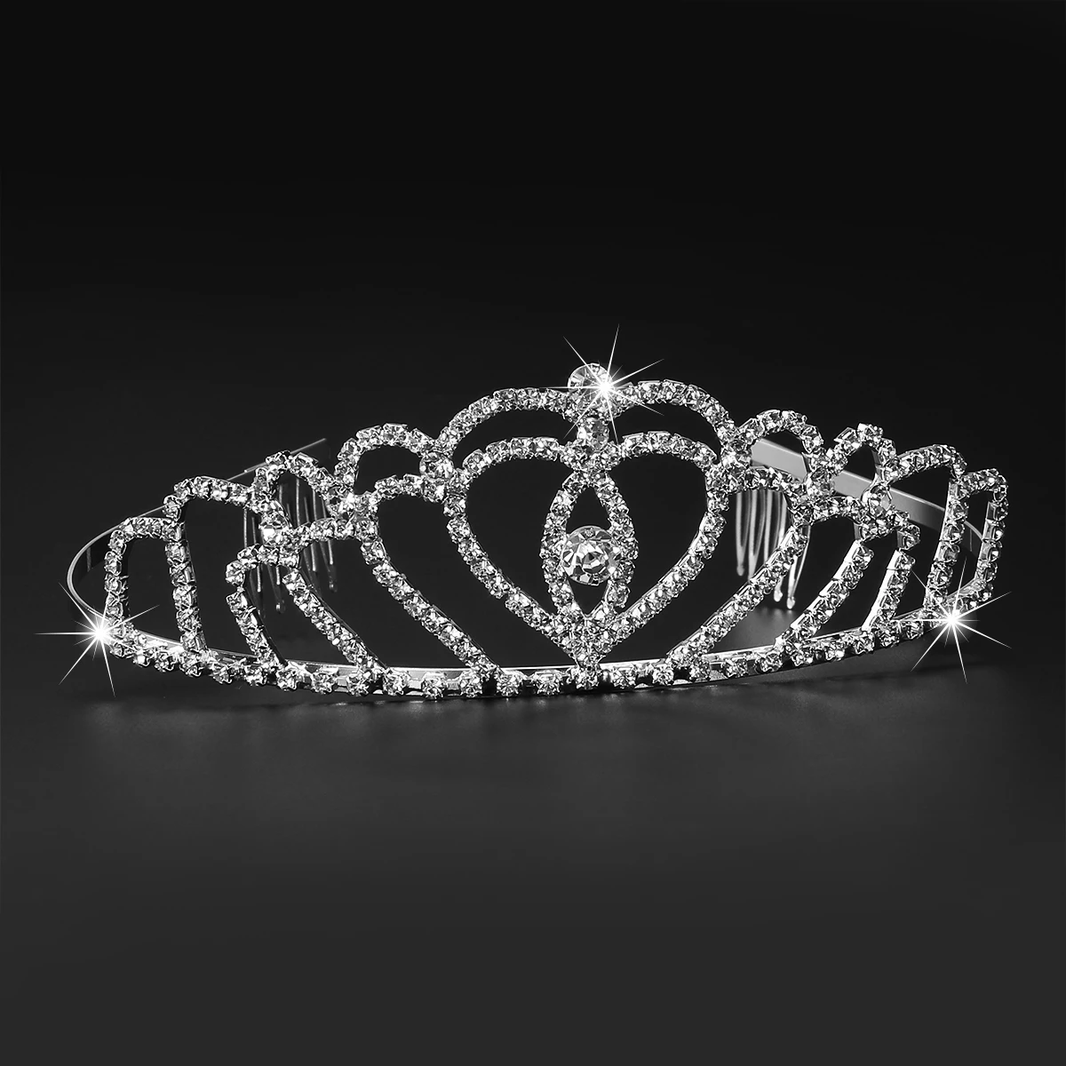 PIXNOR Bling Стразы для свадебной Короны головной убор Хрустальная тиара с боковой