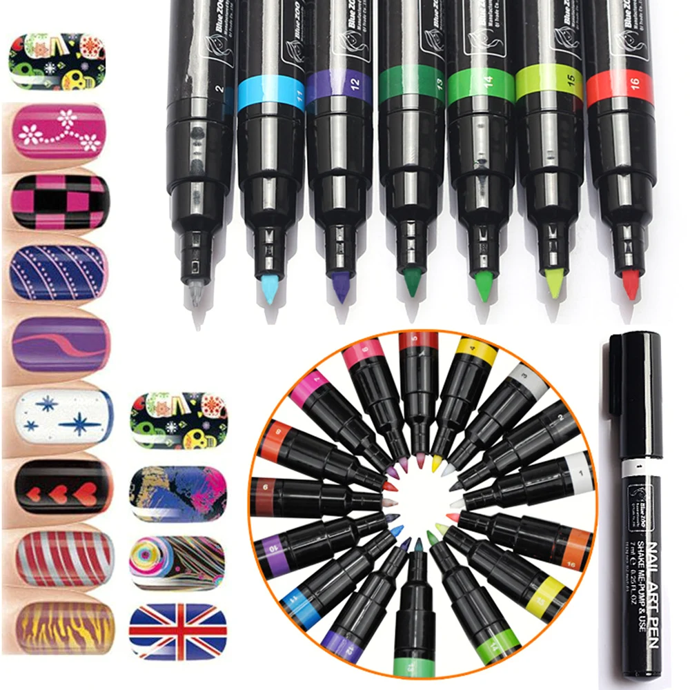 Новейший 16 цветов 1 шт. лак для ногтей Ручка гель для ногтей с блестками лак для рисования инструмент для рисования УФ светодиодный Гель-лак Инструменты для маникюра