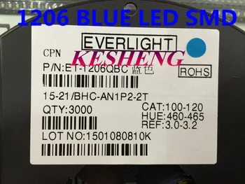 

Free Shipping 1206 Blue Led Super Bright SMD LED diodes 3.2*1.6*0.8MM 460-470NM light-emitting diodes SMD 1206 LED Blue 2000PCS