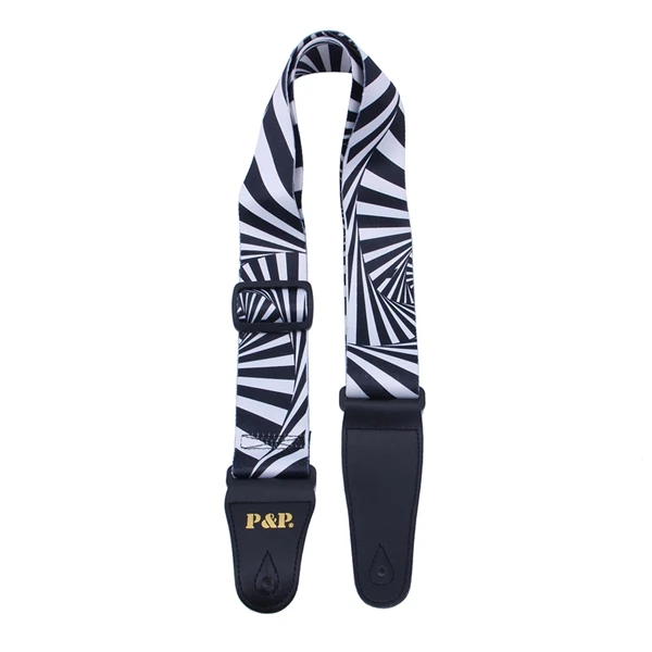 

P&P Guitar Strap Belt Leather Ends for ACOUSTIC OR ELECTRIC GUITAR Pattern:Zebra-Stripe