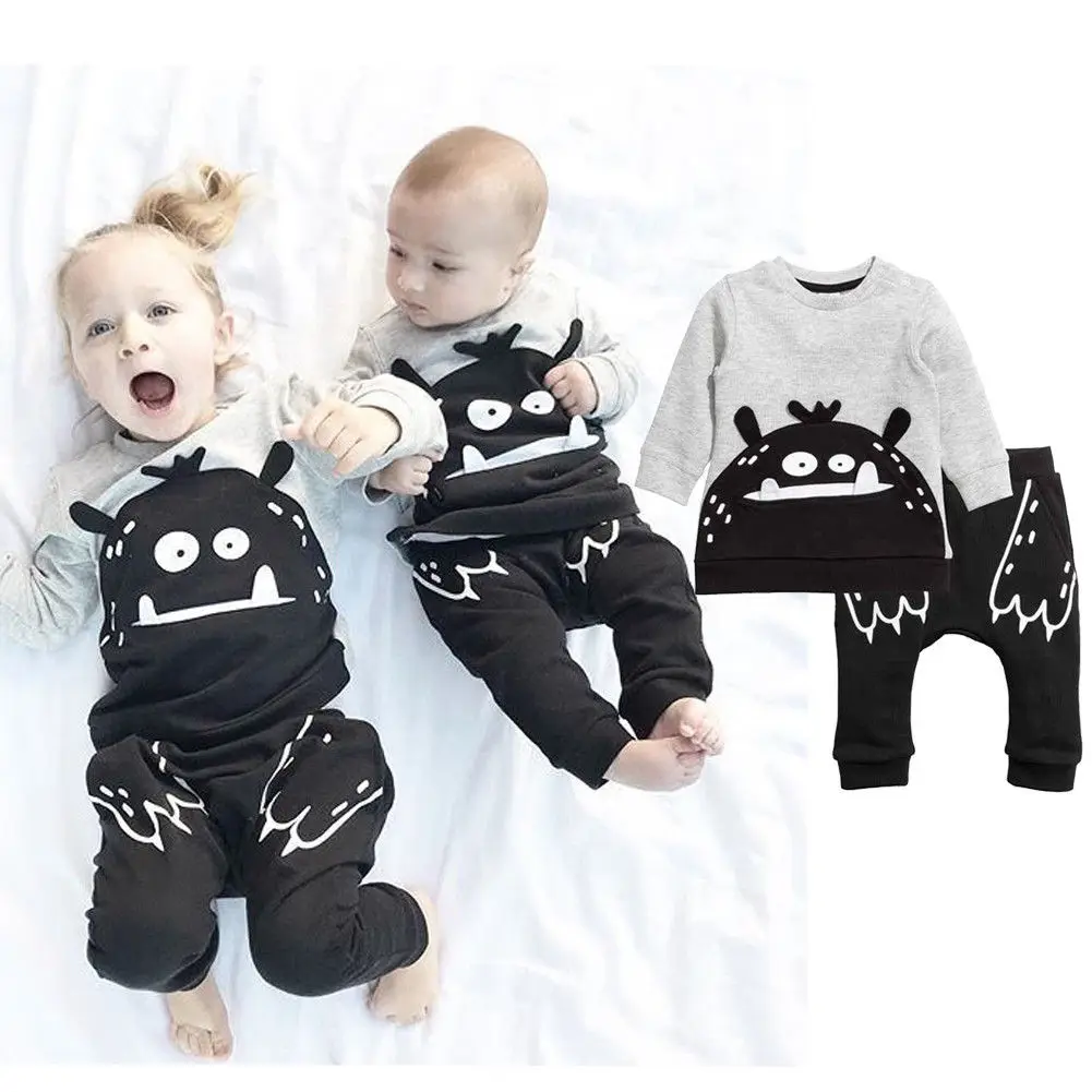 

Pudcoco Baby Suit 0-3Y 2PCS Toddler Kids Baby Girl Boy Clothes Sweatshirt Tops Long Pants Outfits Set