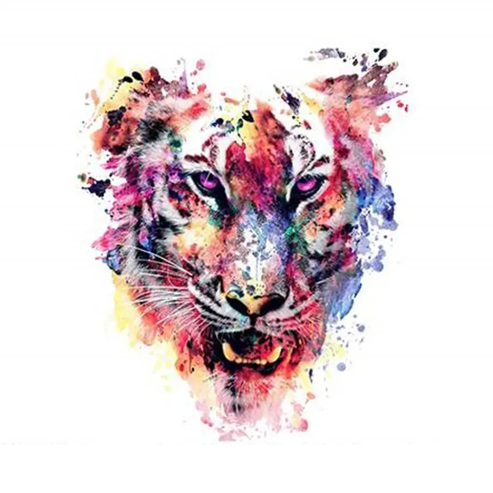 

Tiger Patch Clothing Heat Transfer Stickers Decoration Appliques Iron-on Patch Handmade for Father-Son child t-shirts