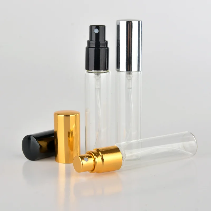 

High Qaulity 1000pcs/lot Mini Perfume Bottles 10ml Aluminum Atomizer Perfume Glass Spray Bottles Empty Travel Containers