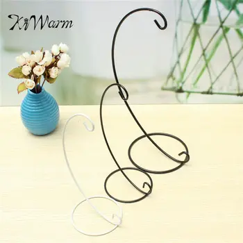 

KiWarm Simple Modern Iron Metal Lantern Stand Hanging Candlestick Glass Globe Candle Miniature Ornaments Holder