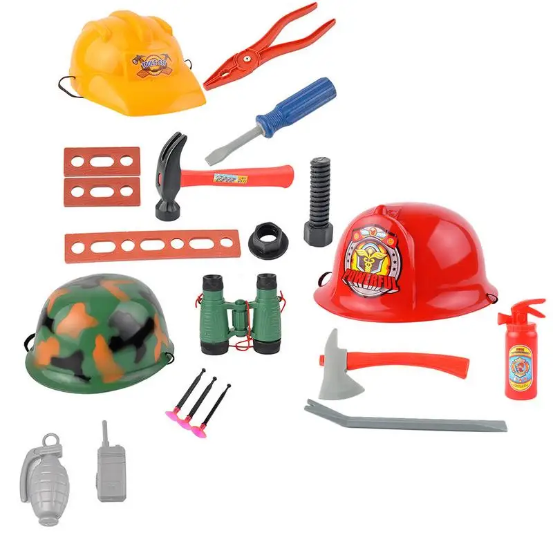 Innovative Fireman Gear Firefighter Costume Role Play Party Toy Set for Kids with Helmet and