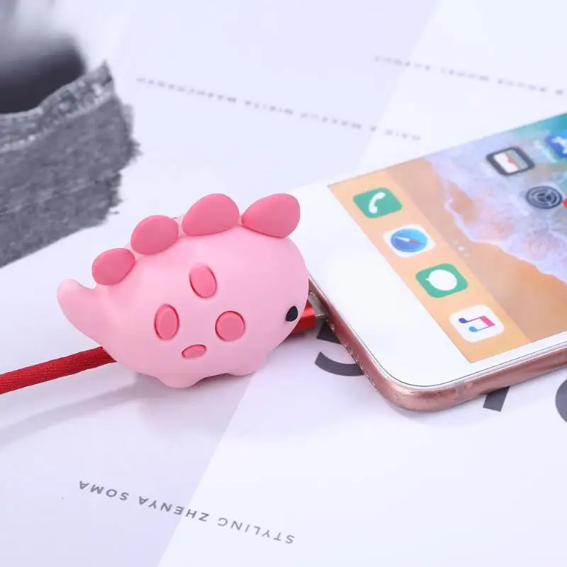 VAKIND Cute Silicone Data Cable Bite Protector Animal Doll Model Winder Phone Holder Accessory for Iphone Canle Protect Props