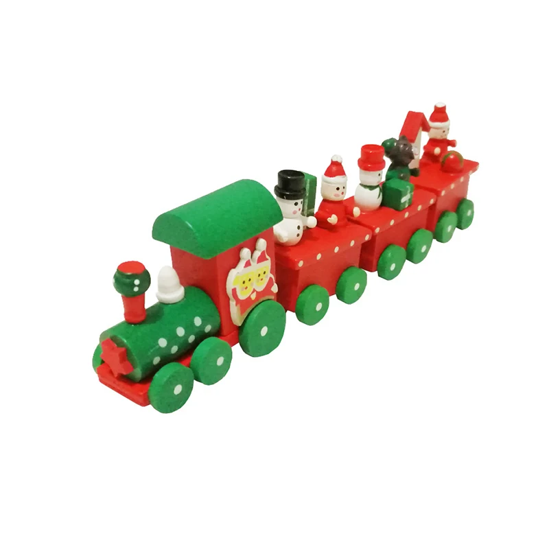 Tree ornaments Wooden Train Decor baubles New Year Christmas Wedding ...