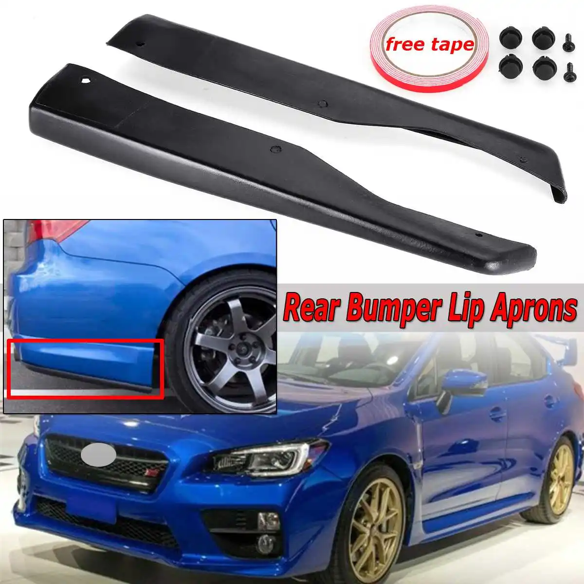 

High Quality Car Rear Bumper Lip Diffuser Aprons Spats Splitters Cover Protector For Subaru Impreza WRX Sti CS Style 2011-2014