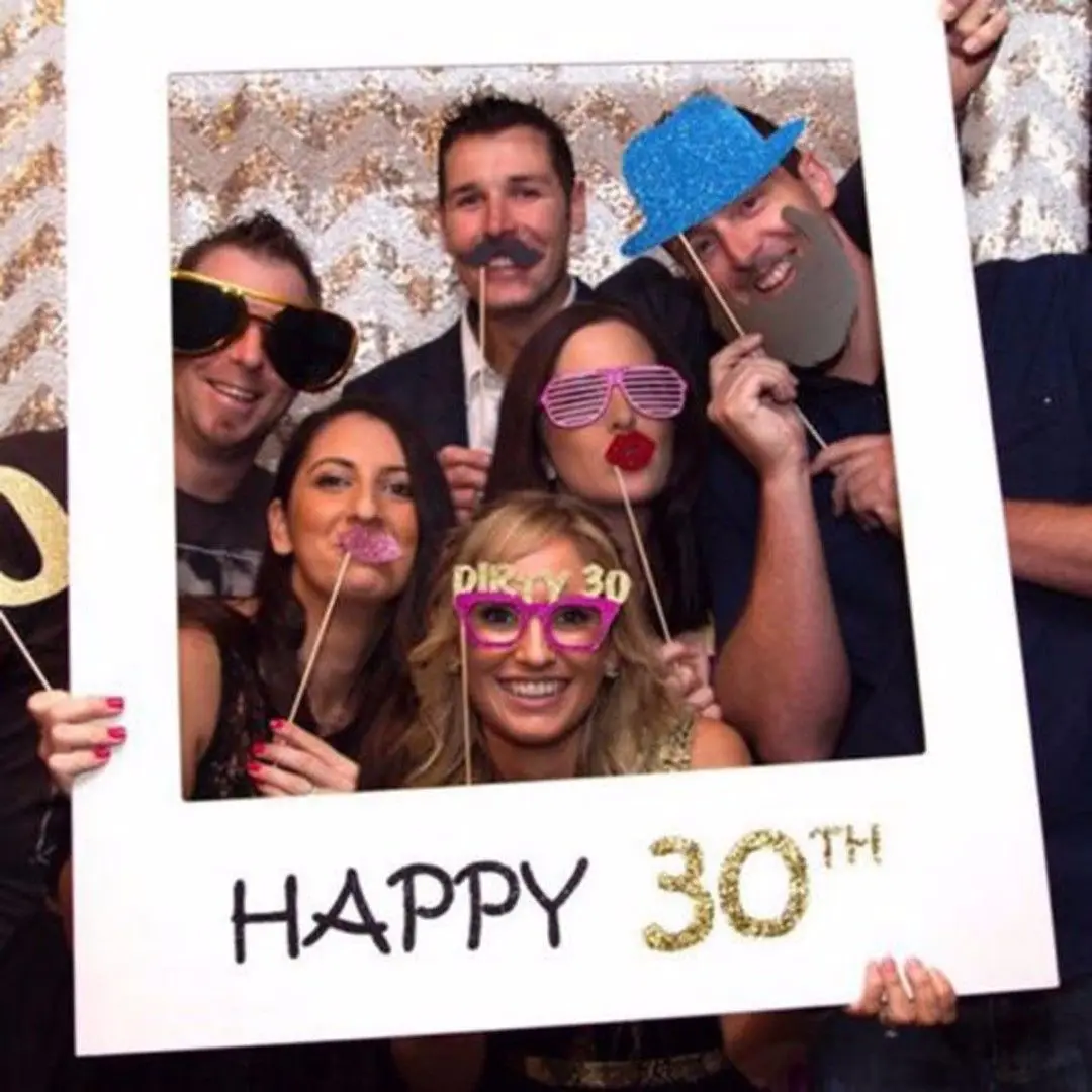 Новейший С Днем Рождения 30th 40th Photo Booth Реквизит 30 40 50 лет рамка ко дню рождения Photo Photobooth юбилейные праздничные украшения