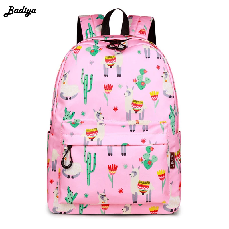 Модный рюкзак для женщин с принтом Животных Альпака Фламинго большой ноутбук рюкзаки Дамы Студенты Школа Книга сумка