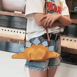 Новый творческий динозавр мультфильм сумки для женщин 2018 клапаном 3D забавные животные сумка на молнии карман телефона Bolsos Mujer