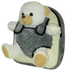 MOCHILA con osito de peluche blanco extraible