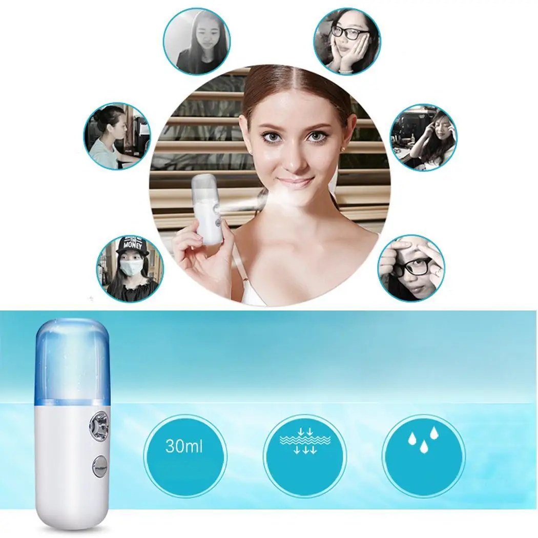 Portable Mist Facial Steamer Face Spray Bottle Moisturizing Nebulizer