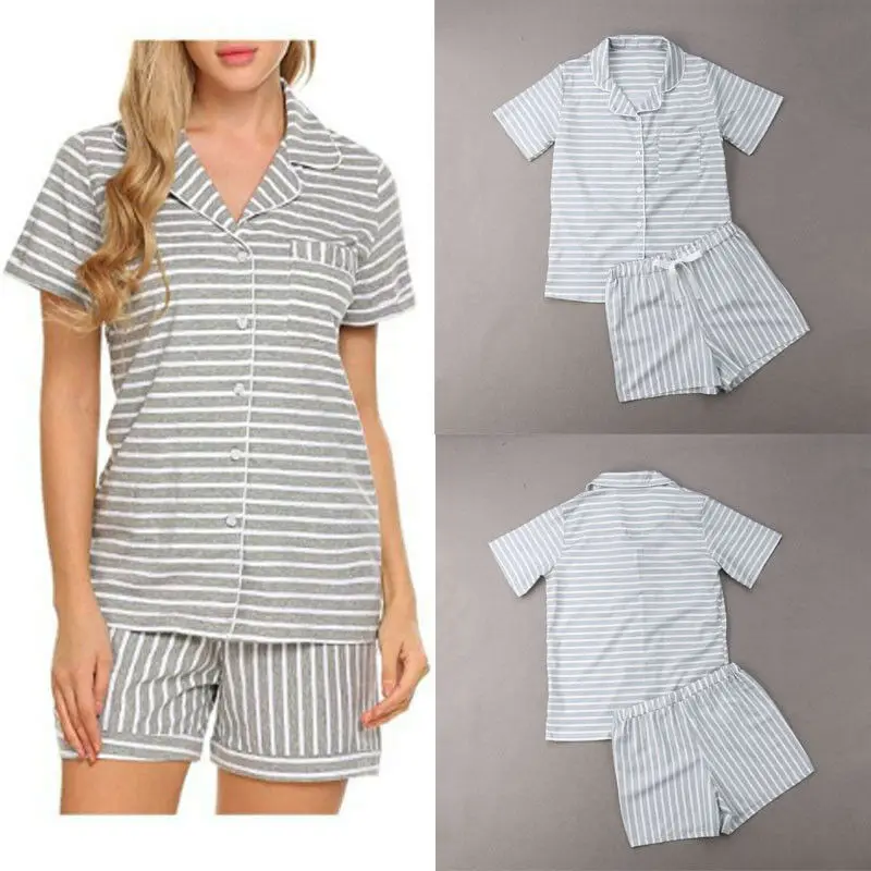

Women's Ladies Pajamas Set Sleepwear Dot Nightwear Summer Cotton Fitness Homewear Summer Sleep Wear For Femma