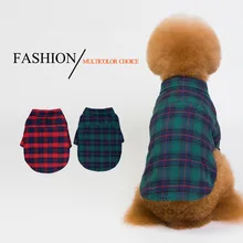 Новая одежда для больших и средних собак Классическая клетчатая рубашка с отворотом теплая мягкая Красивая Повседневная двухногая весенне-осенняя тонкая куртка для щенка