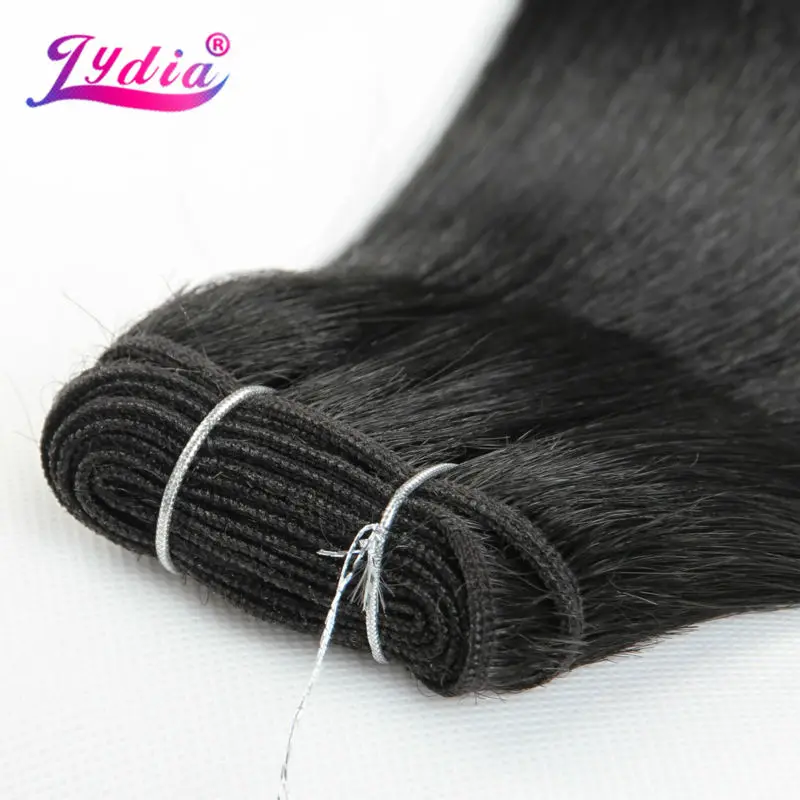 Lydia Synthetic Hair Extension 3PCS/lot Hair Weaving Straight Yaki 10-26 Inch 100% Futura Weft Black 1B# Bundles