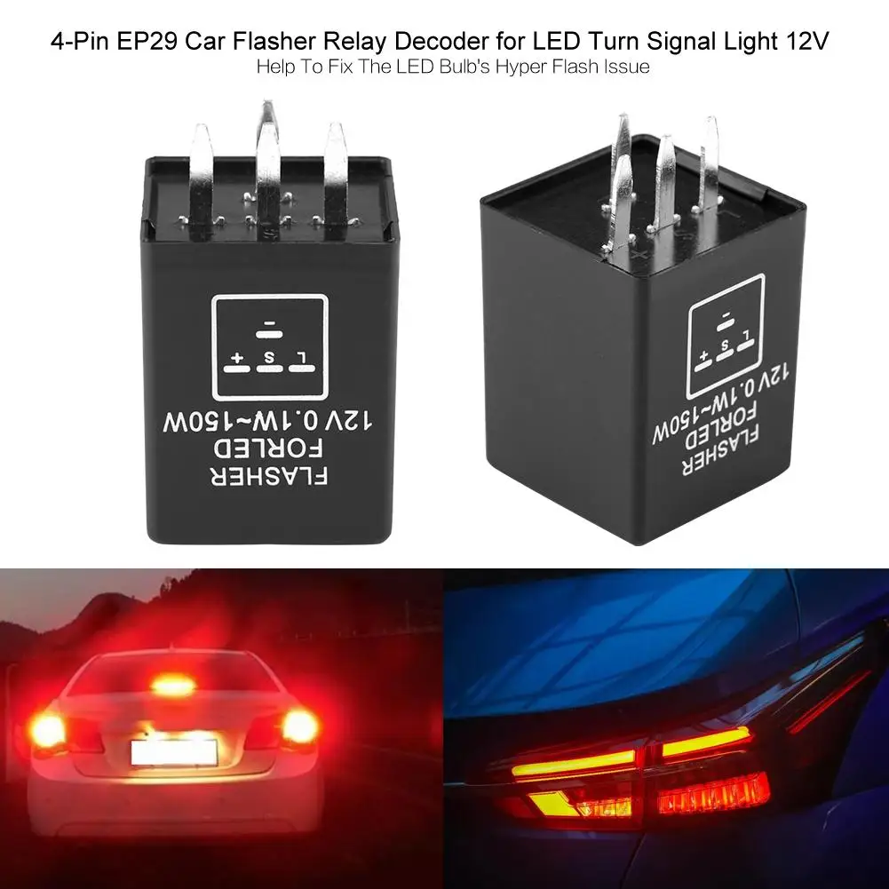 

LED Flasher Relay light bulbs for cars 4-Pin EP29 Car Flasher Relay Decoder for LED Turn Signal Light 12V PVC Plastic