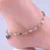 New Fashion Foot Chain Tibetan Silver Hollow Plum Daisy Flowers Heart-Shaped Anklet For Women ► Photo 1/6