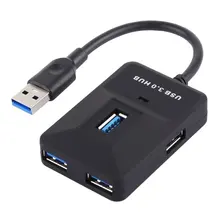 Портативный размер 5 Гбит/с супер высокоскоростной 4 порта USB 3,0 концентратор адаптер Кабельный привод Бесплатный usb-концентратор, адаптер для Windows