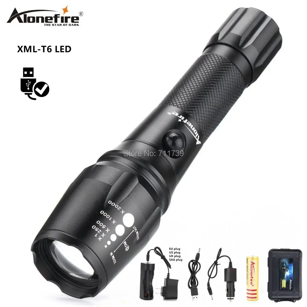 Alonefire G900 CREE XM-L T6 светодиодный 5000lm Водонепроницаемый Масштабируемые фонарик с 18650 Перезаряжаемые Батарея и Зарядное устройство