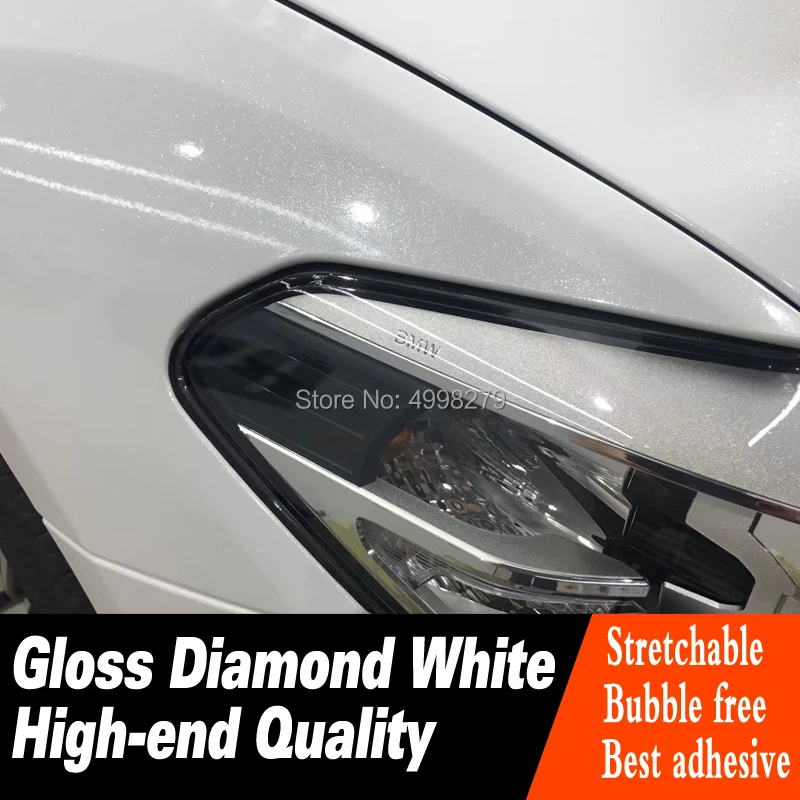 

Highest quality white Gloss Glitter & Diamond vinyl wrap film Car Sticker With low initial tack adhesive High-end raw materials