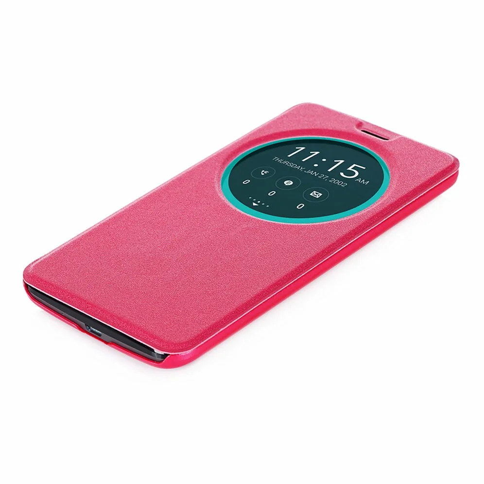 Чехол для телефона из искусственной кожи для Asus Zenfone 2 ZE551ML/ZE550ML, 5,5 дюймов, откидная крышка с окошком для просмотра, синий, фиолетовый, красный, белый, темно-серый