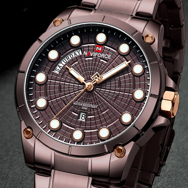 

NAVIFORCE Top Brand Luxury Sports Watches Men Stainless Steel Business Waterproof Watch Man Quartz Wrist Watch Relogio Masculino