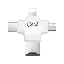 4в1 type-C/Micro-USB/Usb 2,0 кардридер Micro-Sd Tf кардридер адаптер для Android Ipad Iphone X/8/7Otg кардридер