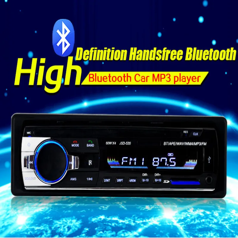 JSD 520 12 V Bluetooth Автомобильный MP3 плеер FM в тире mp3 MMC WMA car Audio player 1 Din мультимедийный