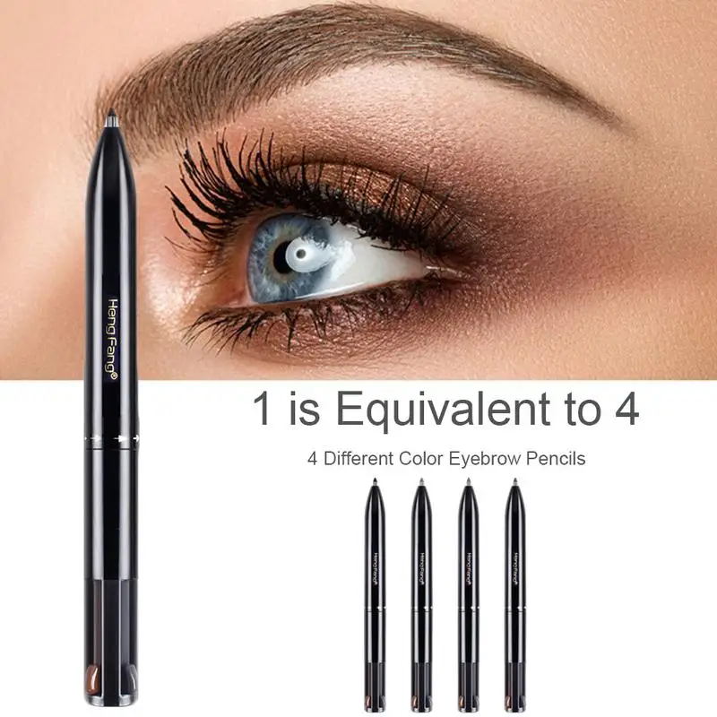 

New 4-color Multi-function Automatic Makeup Pen Eyebrow Pencil Outline Novice Stereo Waterproof Cosmetics Lady's Eye