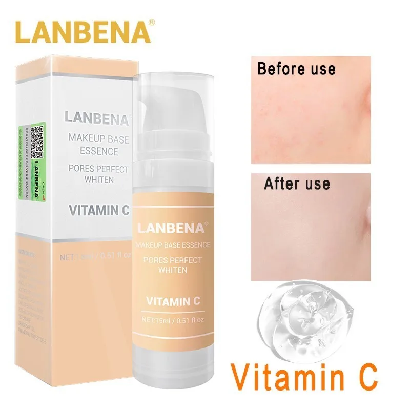 

Lanbena Vitamin C Makeup Base Essence Primer Cream Sunscreen Foundation Toner Moisturizing Whitening Make Up Beauty Skin Care