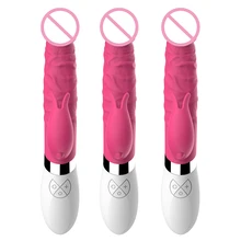 Silicone font b Dildo b font Vibrators AV Rabbit Wand Clitoral Stimulator Vaginal Massage USB Charging