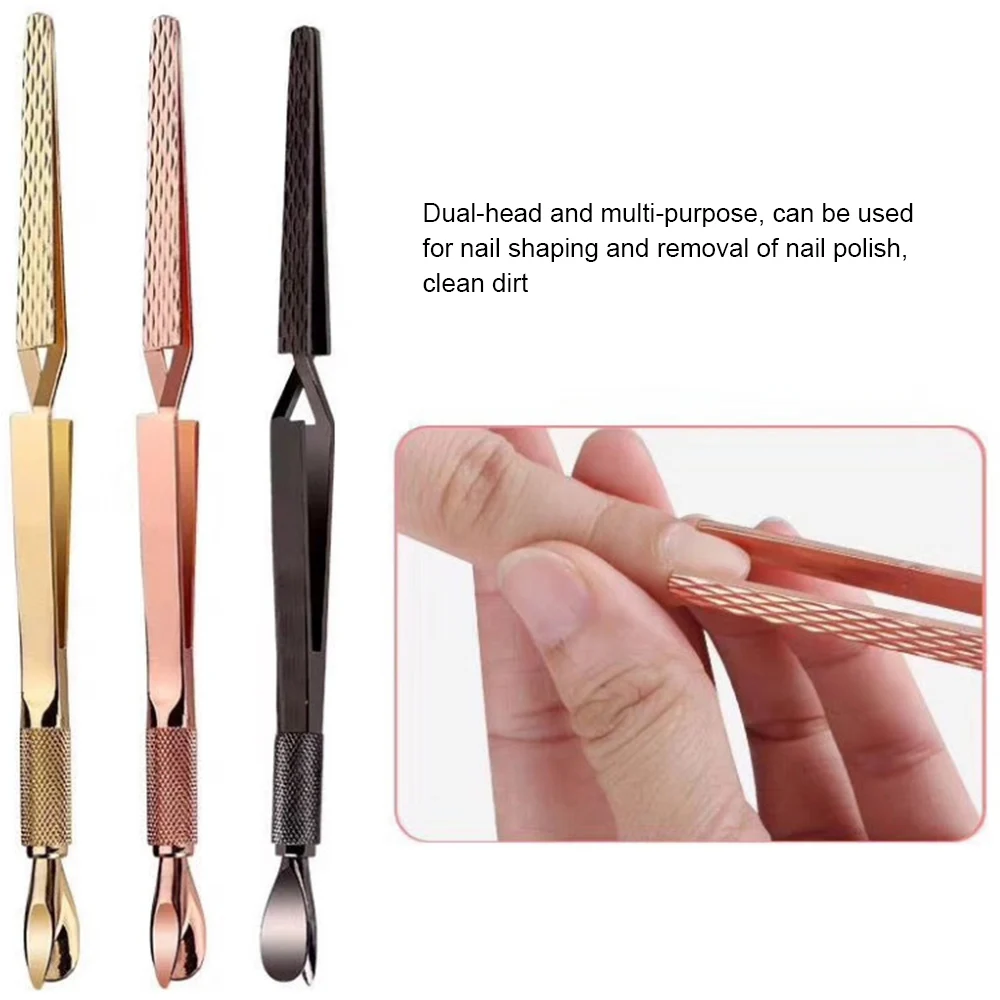 

Dual-end Nail Art Shaping Tweezers Nail Cuticle Remover Multi-Function Clip UV Gel Acrylic C Curve Nipper Picking Rhinestone